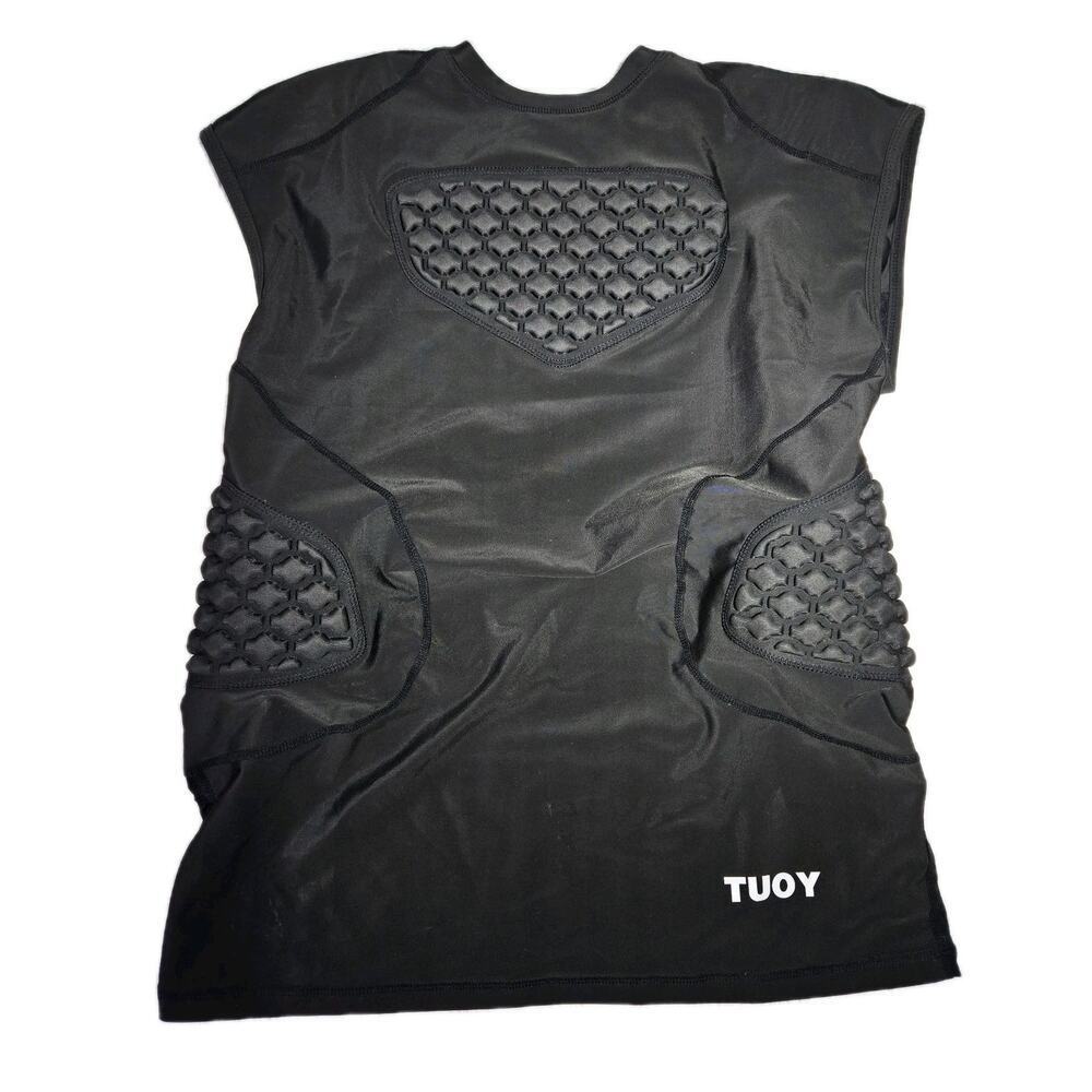 Padded Sleeveless Compression Shirt Basketball Football Mens LARGE Moisture Wick